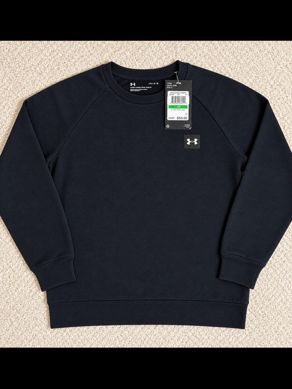 Under Armour Men's Dark Navy Crewneck Pullover Sweatshirt